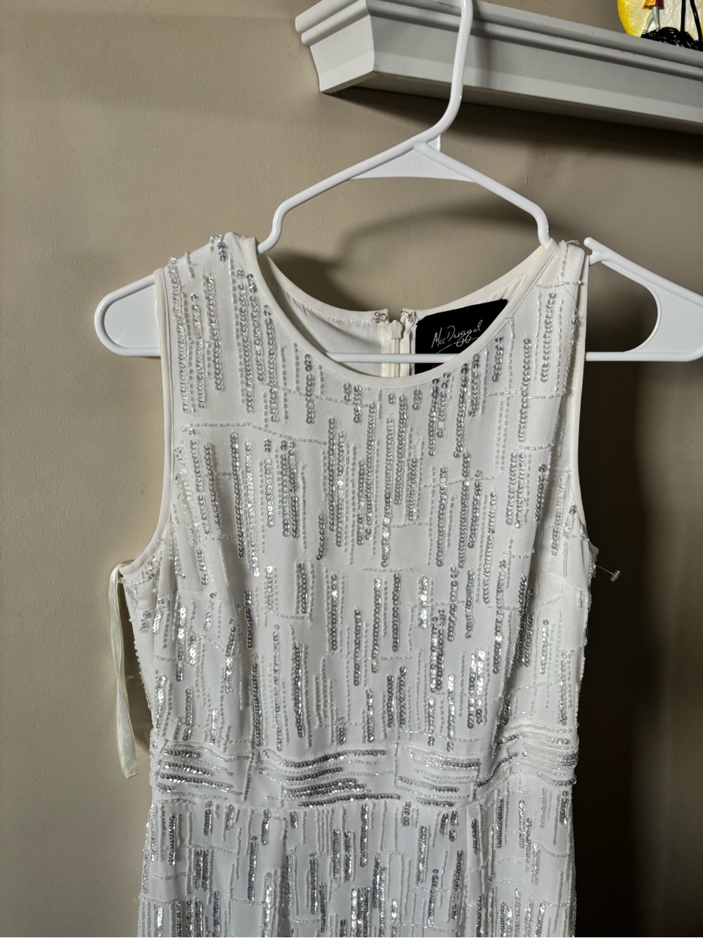 Mac Duggal Ivory Beaded Sleeveless Maxi Dress - Picture 5 of 9